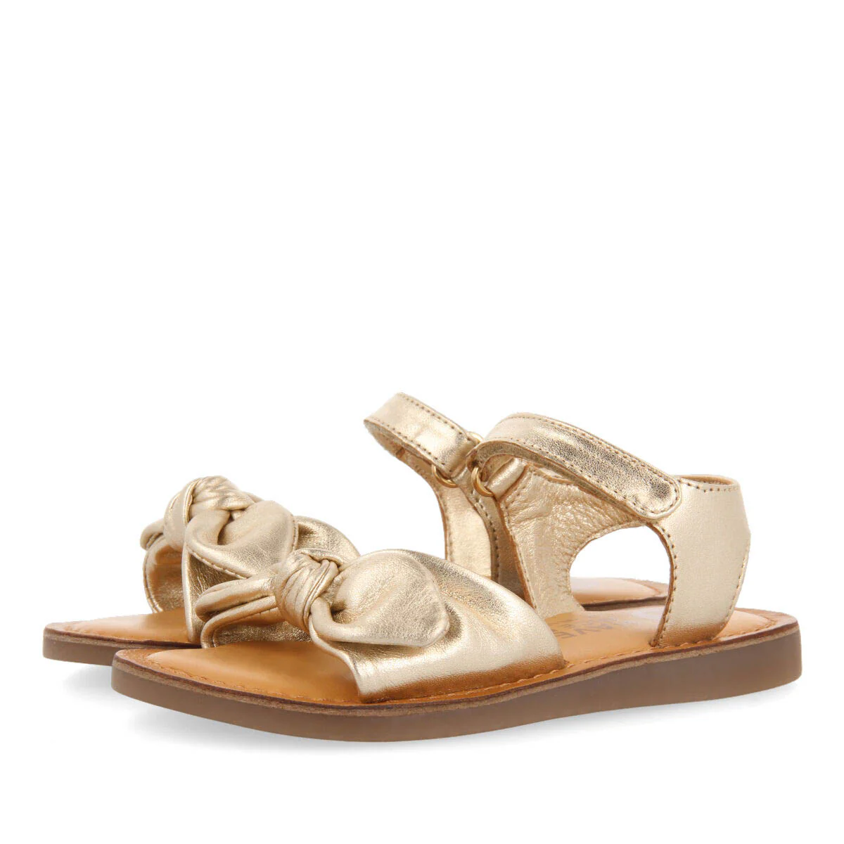Stigny girls metallic gold leather sandals - Image 2