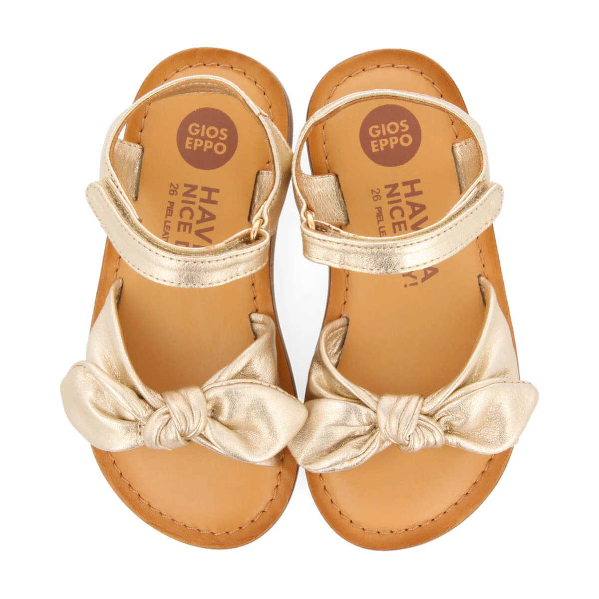 Stigny girls metallic gold leather sandals - Image 3