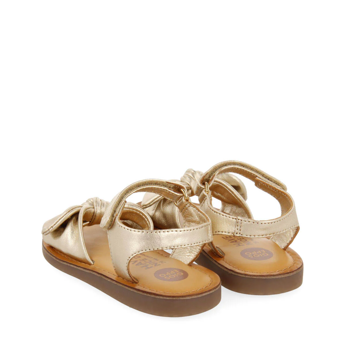 Stigny girls metallic gold leather sandals - Image 4