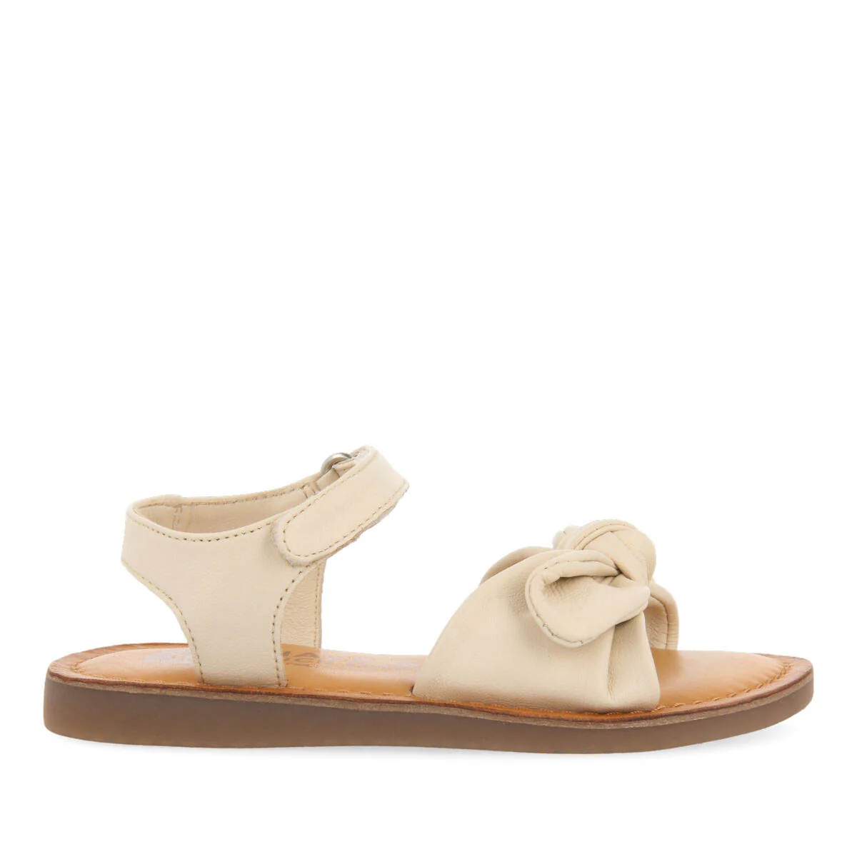 Stigny girls metallic off white leather sandals