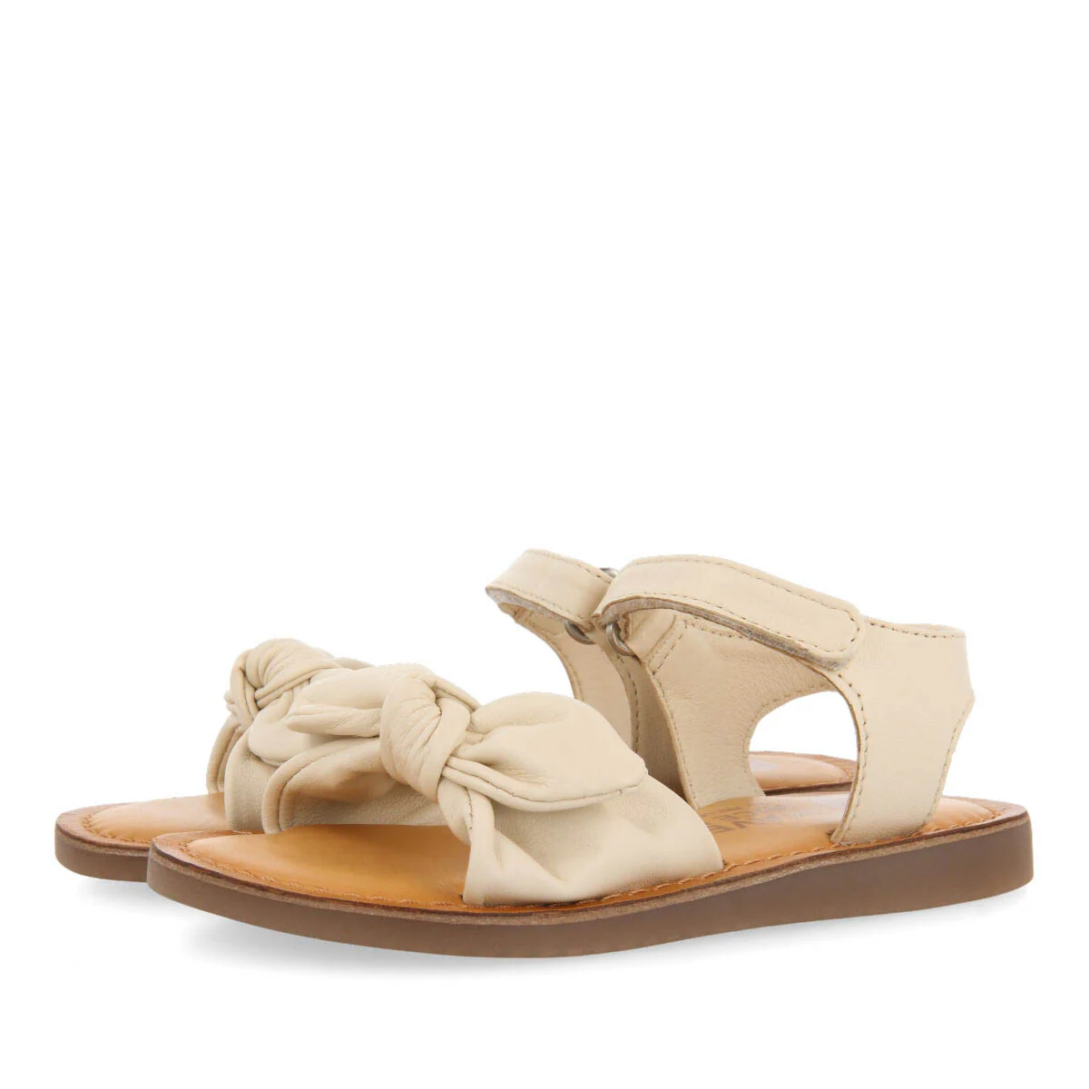Stigny girls metallic off white leather sandals - Image 2