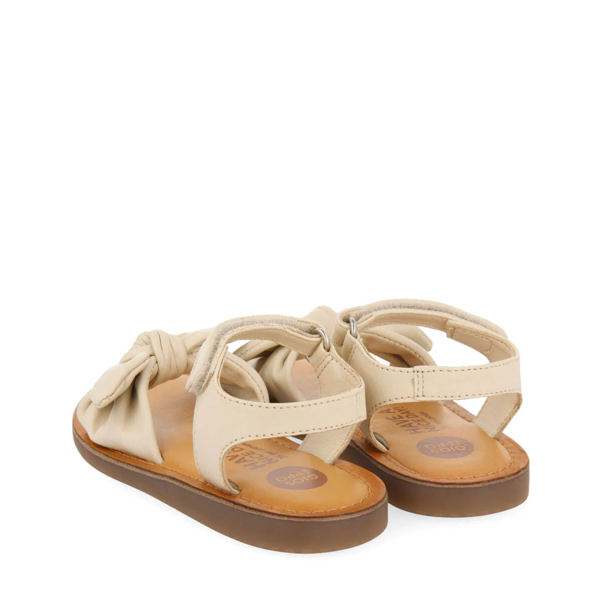 Stigny girls metallic off white leather sandals - Image 4