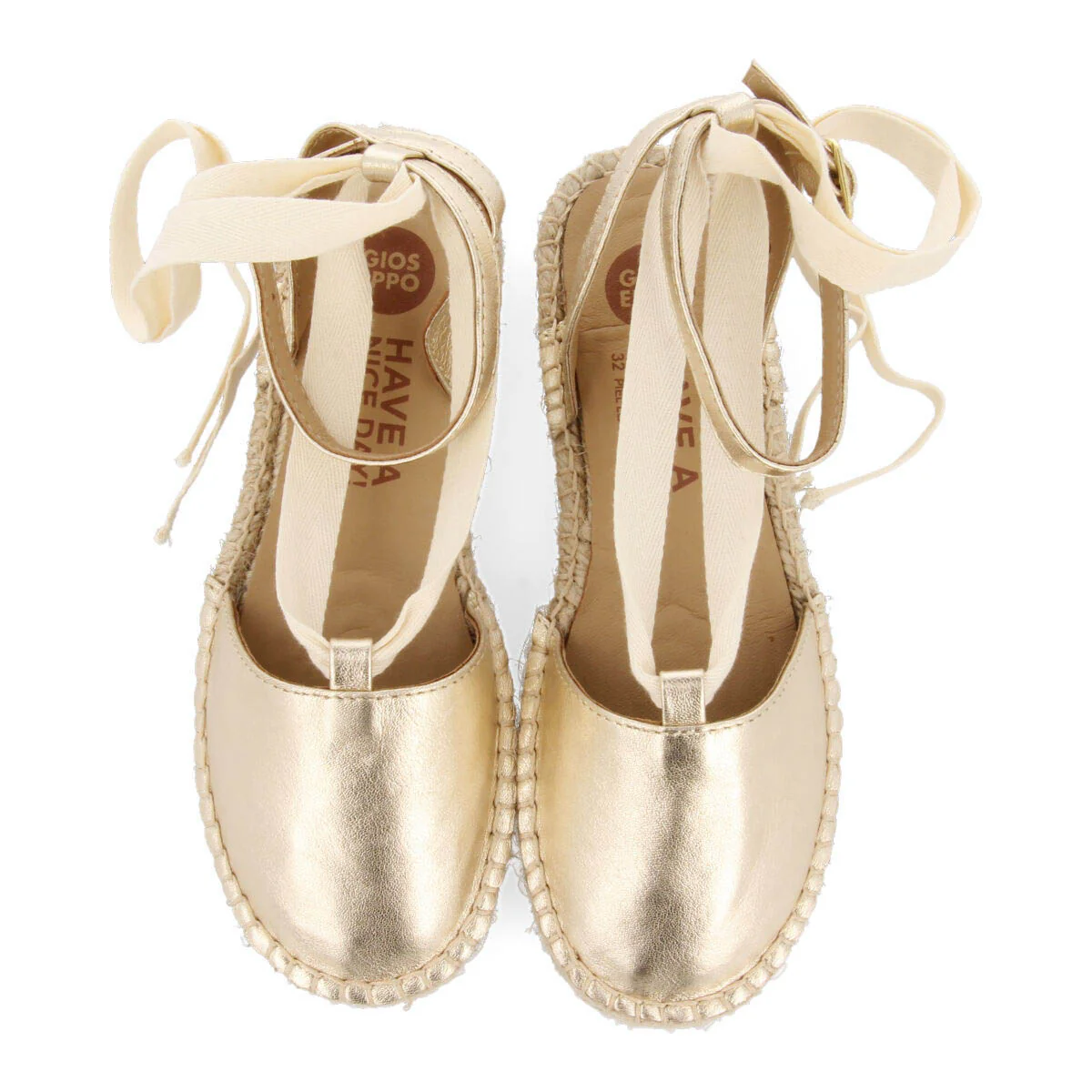 Stravaj girls gold espadrilles - Image 3
