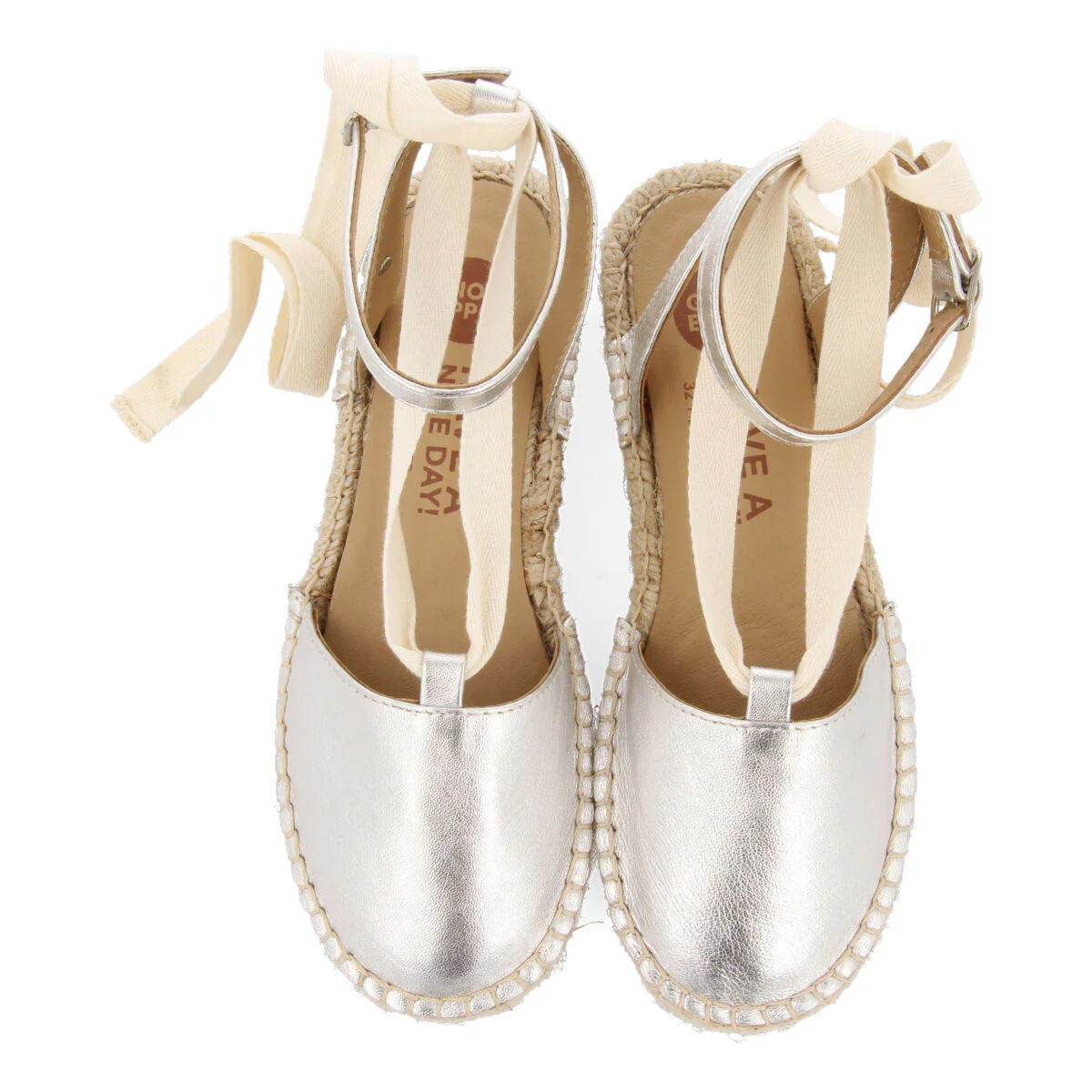 Stravaj girls silver espadrilles - Image 3