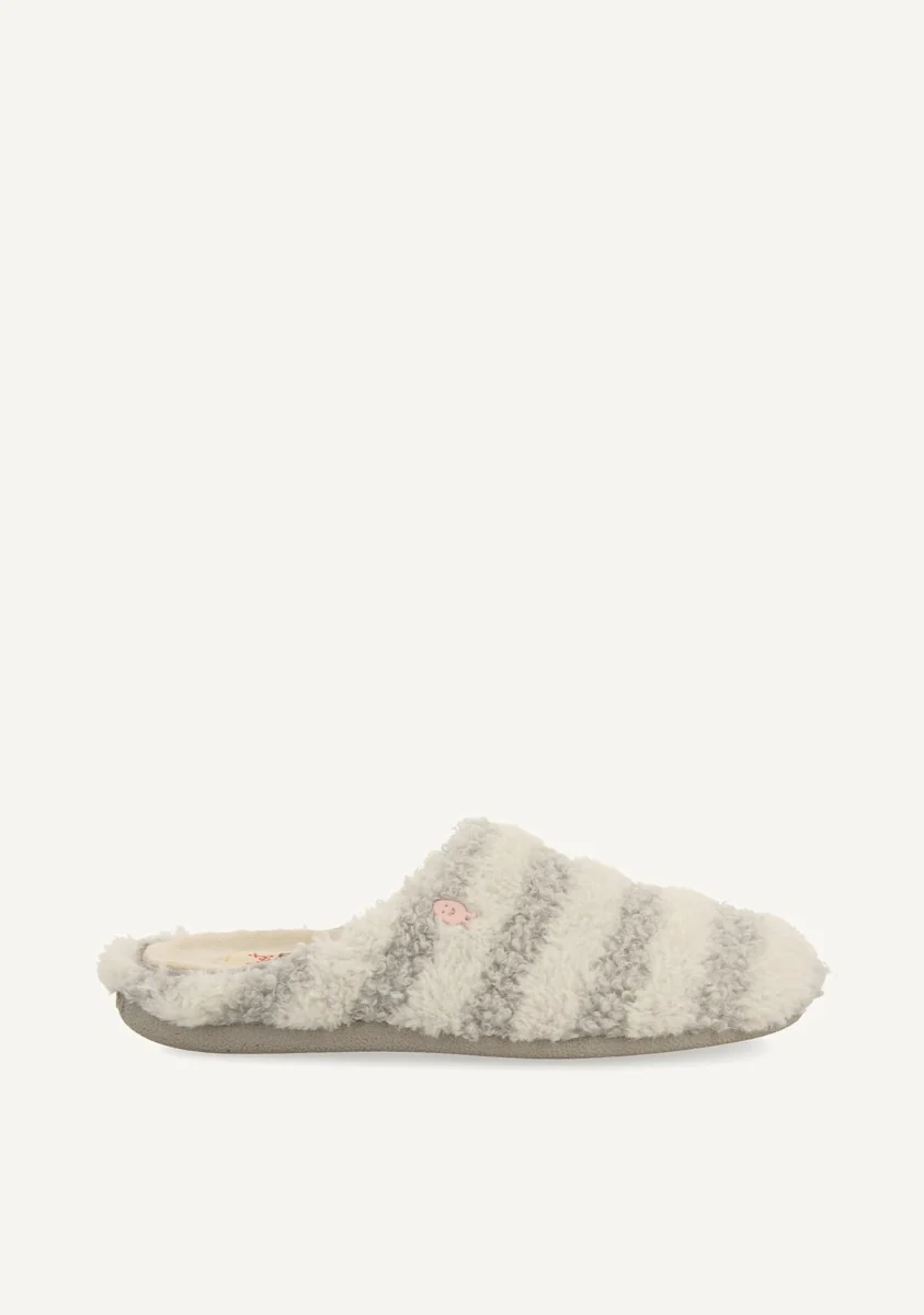 STRIPED FUR SLIPPERS SKARUP