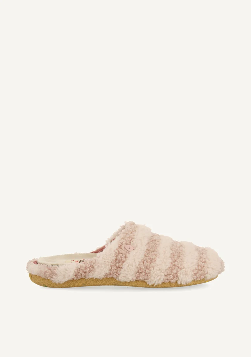 STRIPED FUR SLIPPERS SKARUP