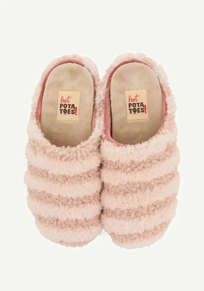 STRIPED FUR SLIPPERS SKARUP - Image 4