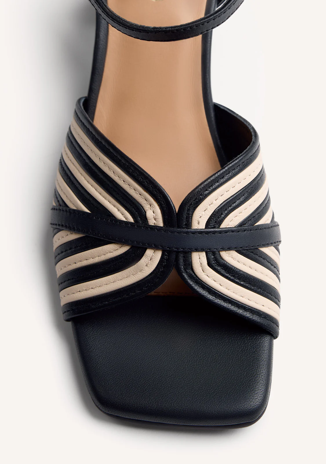 STRIPED LEATHER HEELED SANDALS THORNTON - Image 3