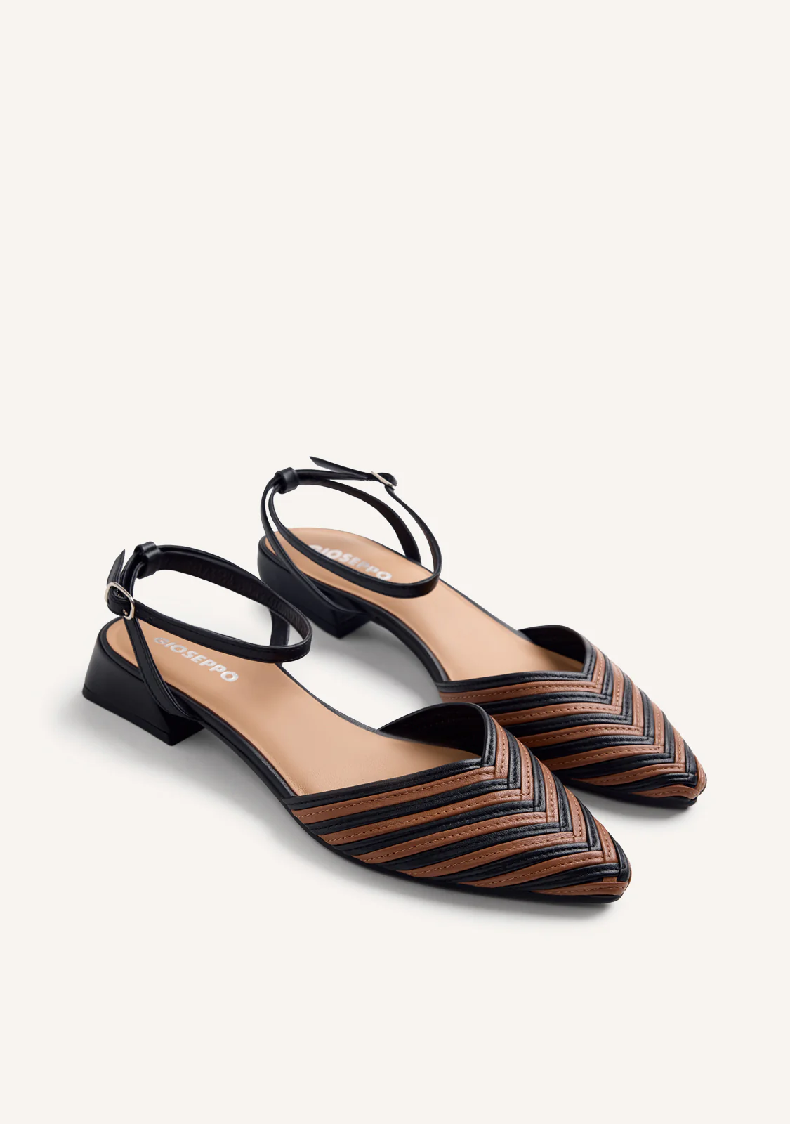 STRIPED LEATHER SLINGBACK HEELED SHOES CLAWSON - Image 2