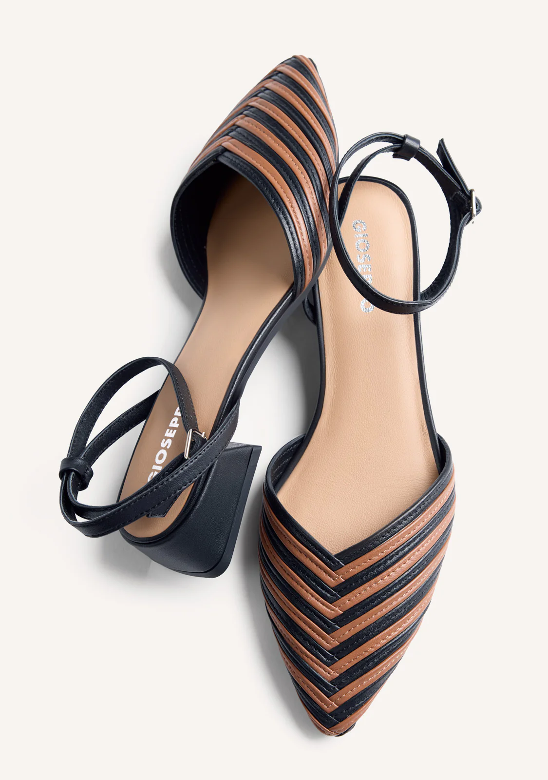 STRIPED LEATHER SLINGBACK HEELED SHOES CLAWSON - Image 6