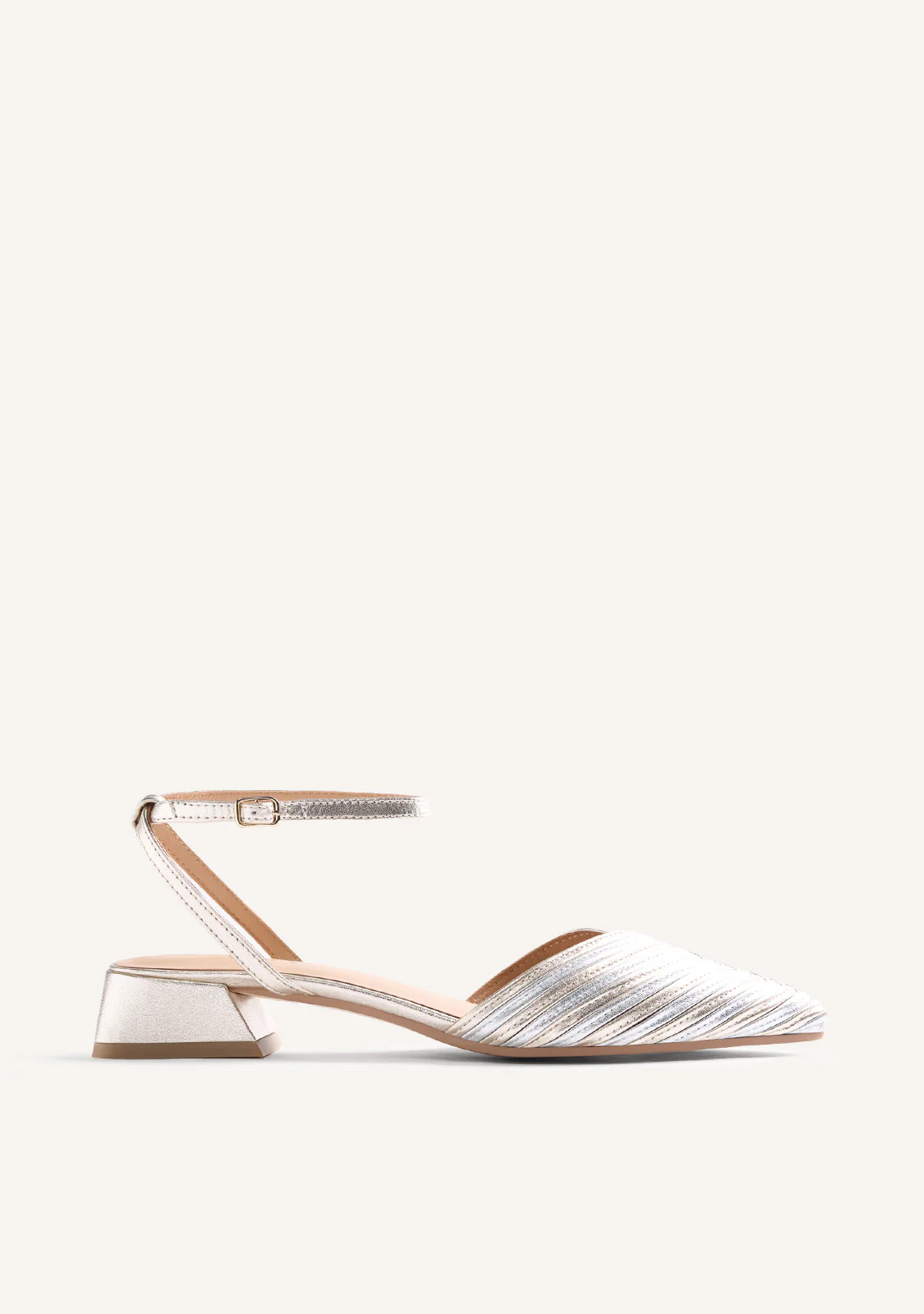 STRIPED LEATHER SLINGBACK HEELED SHOES CLAWSON