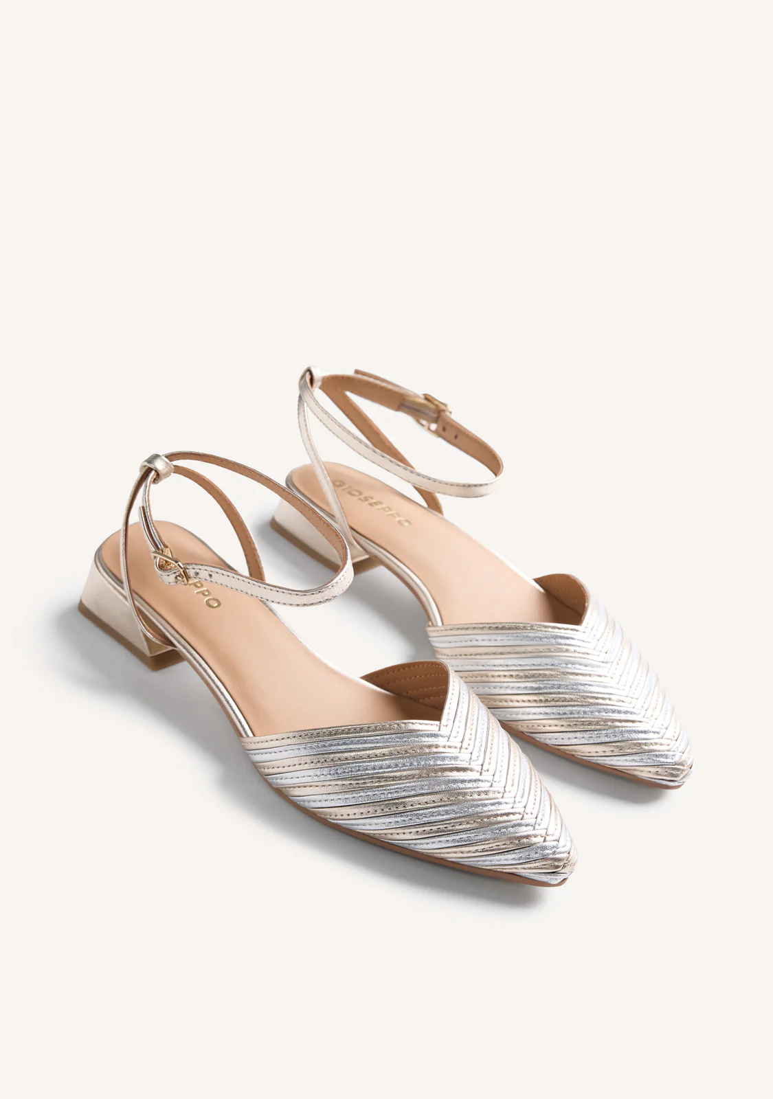 STRIPED LEATHER SLINGBACK HEELED SHOES CLAWSON - Image 2