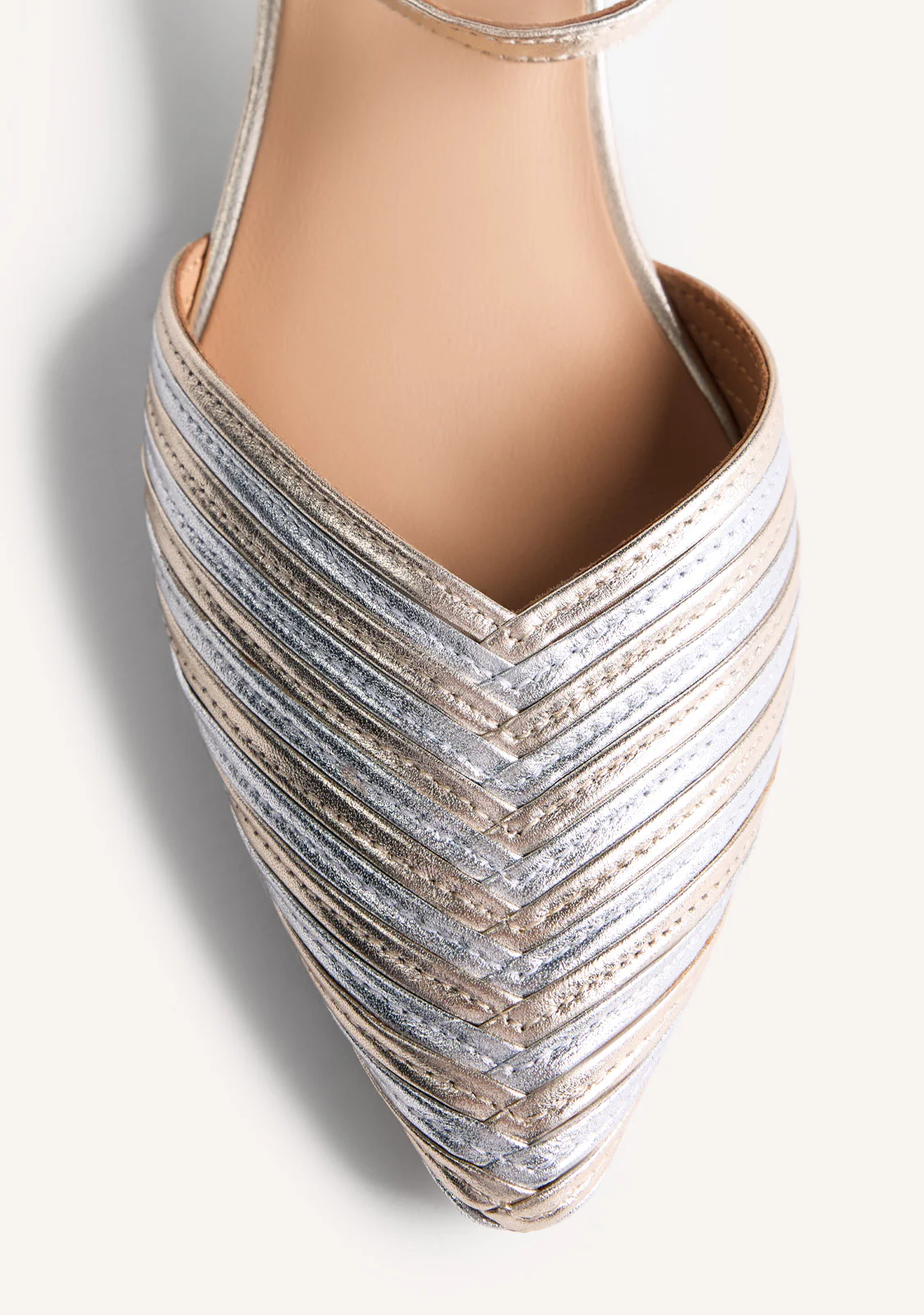 STRIPED LEATHER SLINGBACK HEELED SHOES CLAWSON - Image 3
