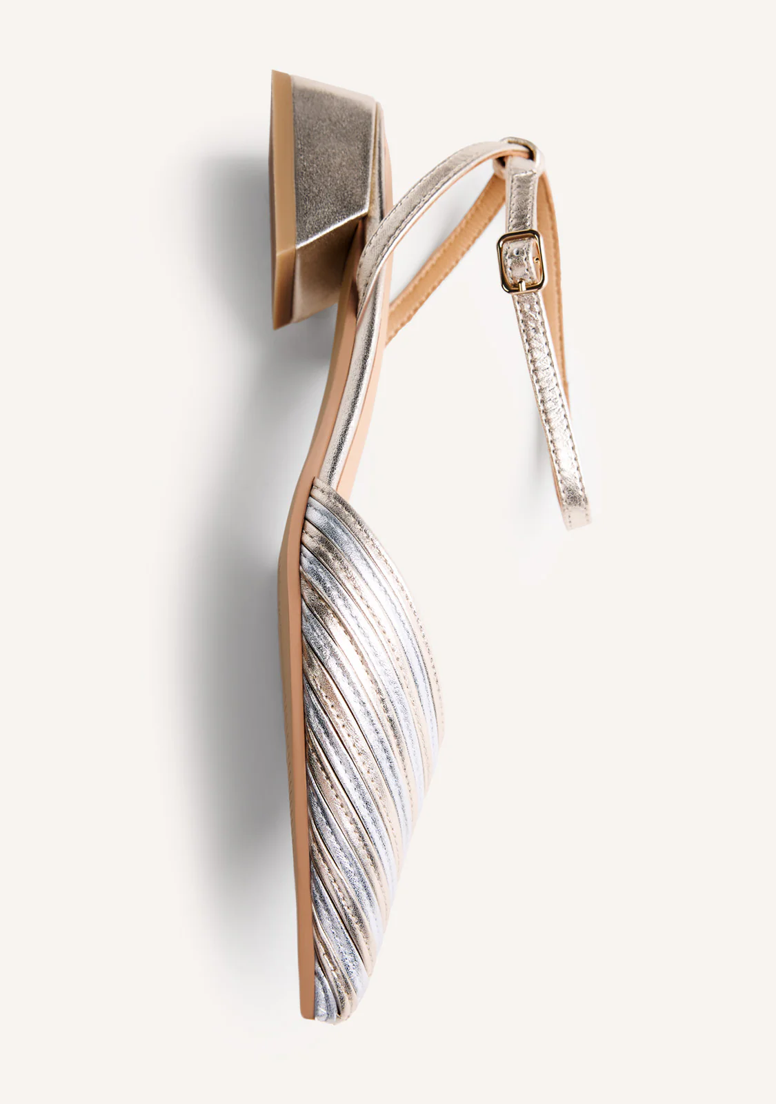 STRIPED LEATHER SLINGBACK HEELED SHOES CLAWSON - Image 4