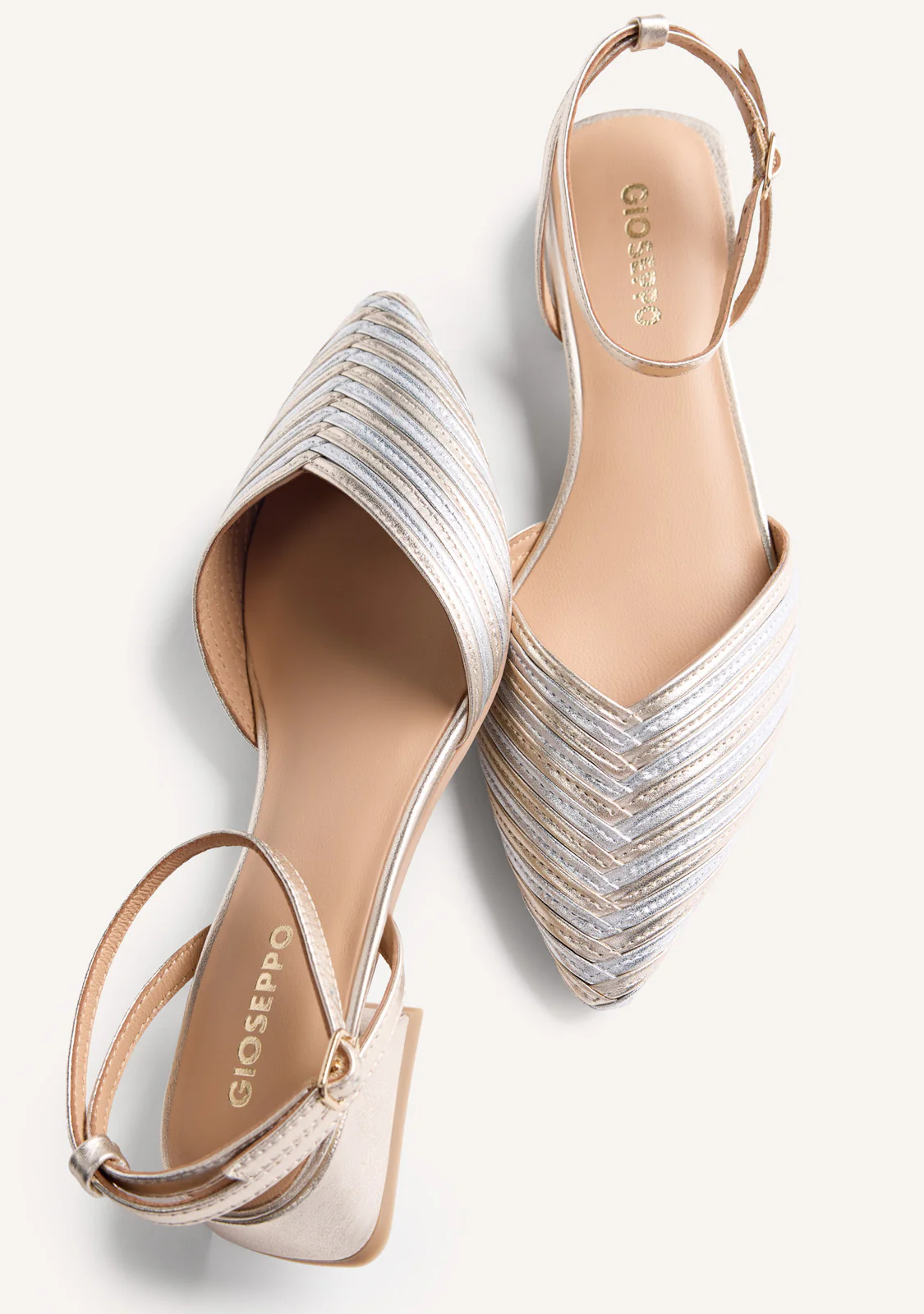 STRIPED LEATHER SLINGBACK HEELED SHOES CLAWSON - Image 6