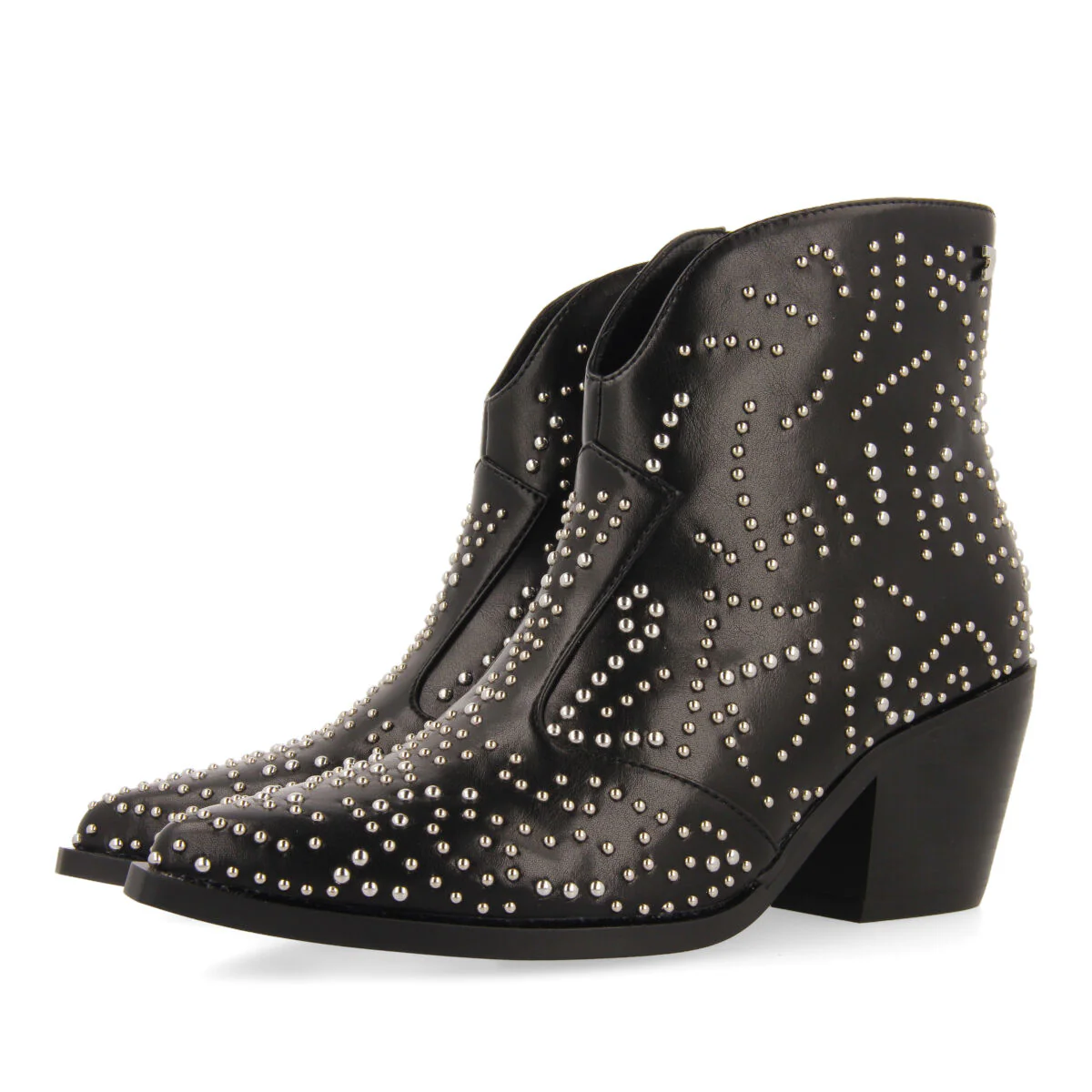 Struer women's black cowboy boots with decorative studs - Image 2