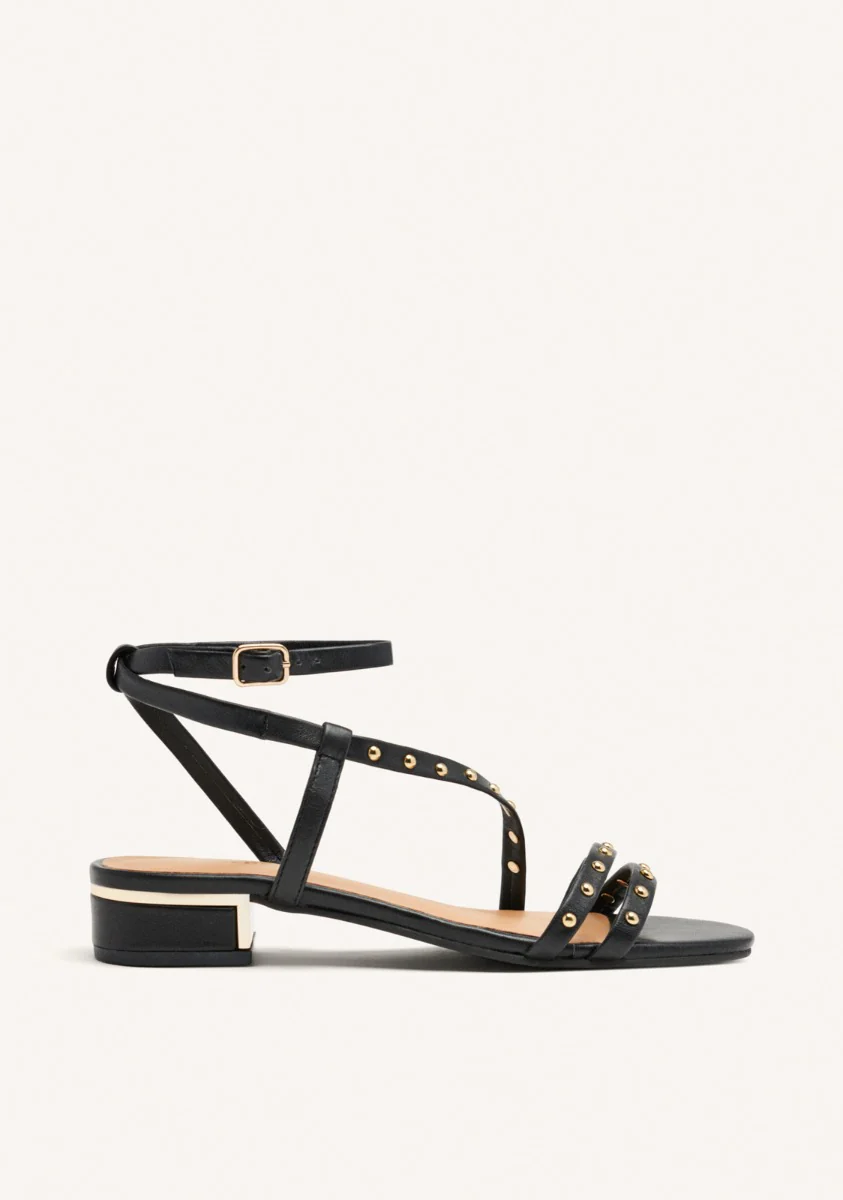 STUDDED HEEL LEATHER SANDALS BEALS