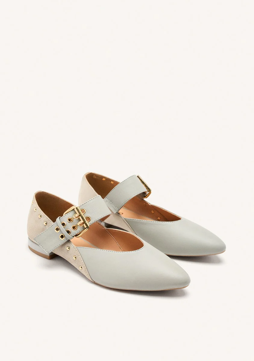 STUDDED LEATHER BALLET FLATS GRANTHAM - Image 2