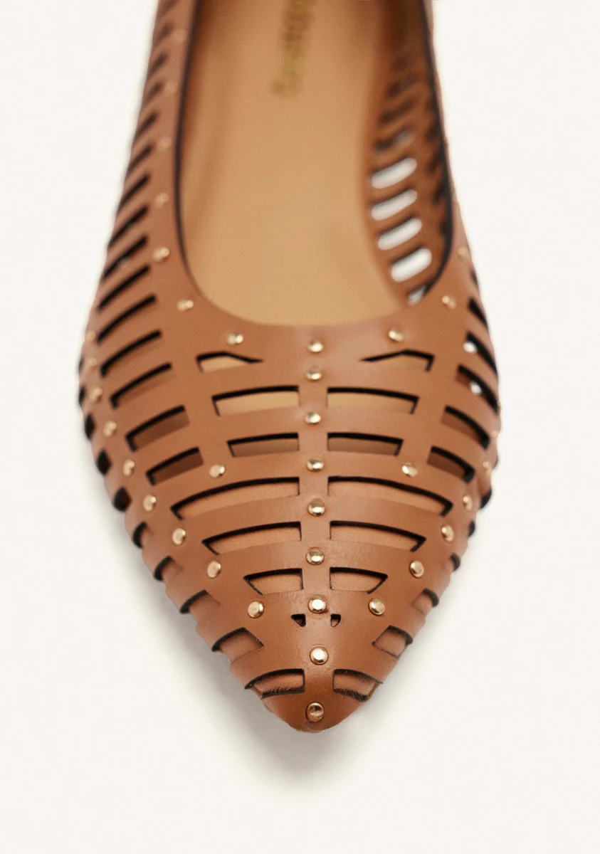 STUDDED LEATHER BALLET FLATS KENOSHA - Image 3