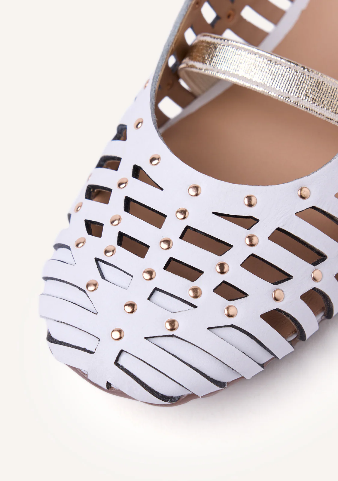 STUDDED LEATHER BALLET FLATS PALAYAN - Image 5