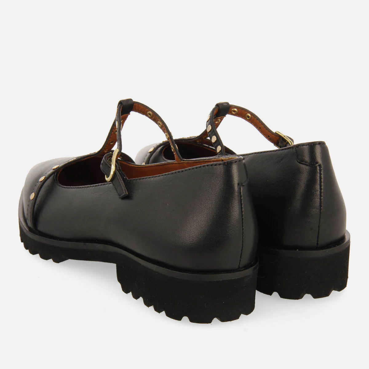 STUDDED LEATHER BALLET FLATS WITH TRACK SOLE WAYLAND - Image 4