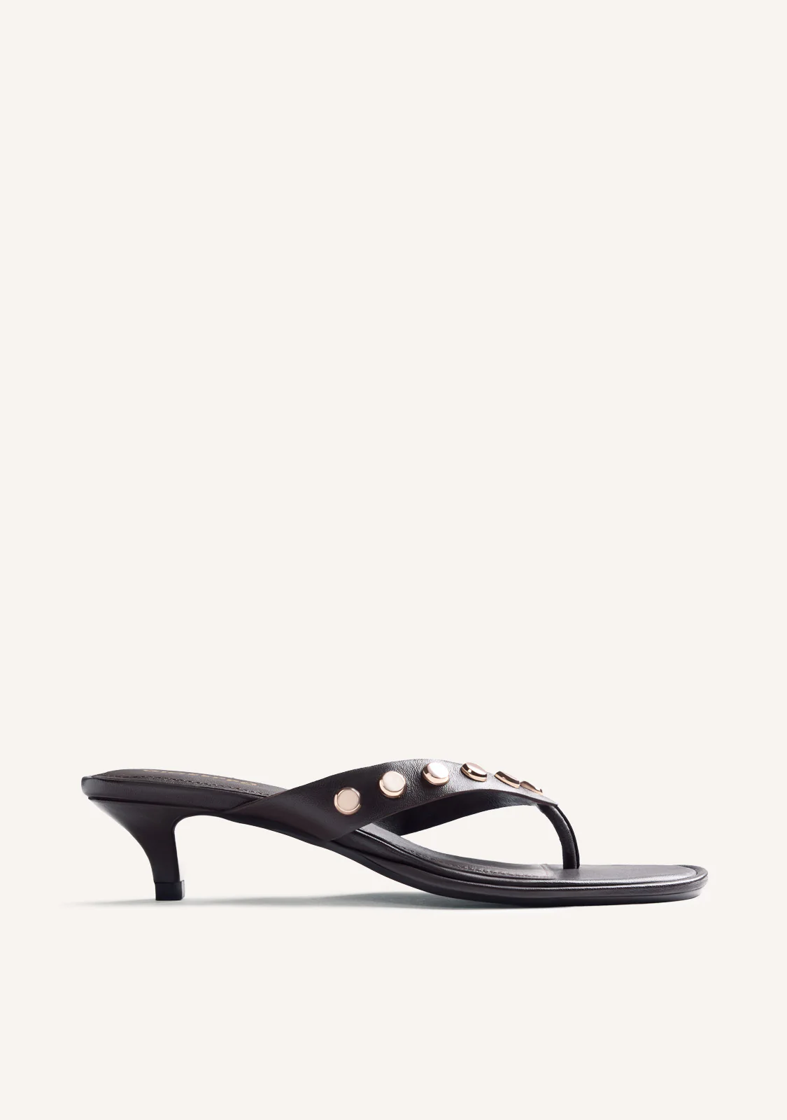 STUDDED LEATHER HEELED SANDALS SOKOTO