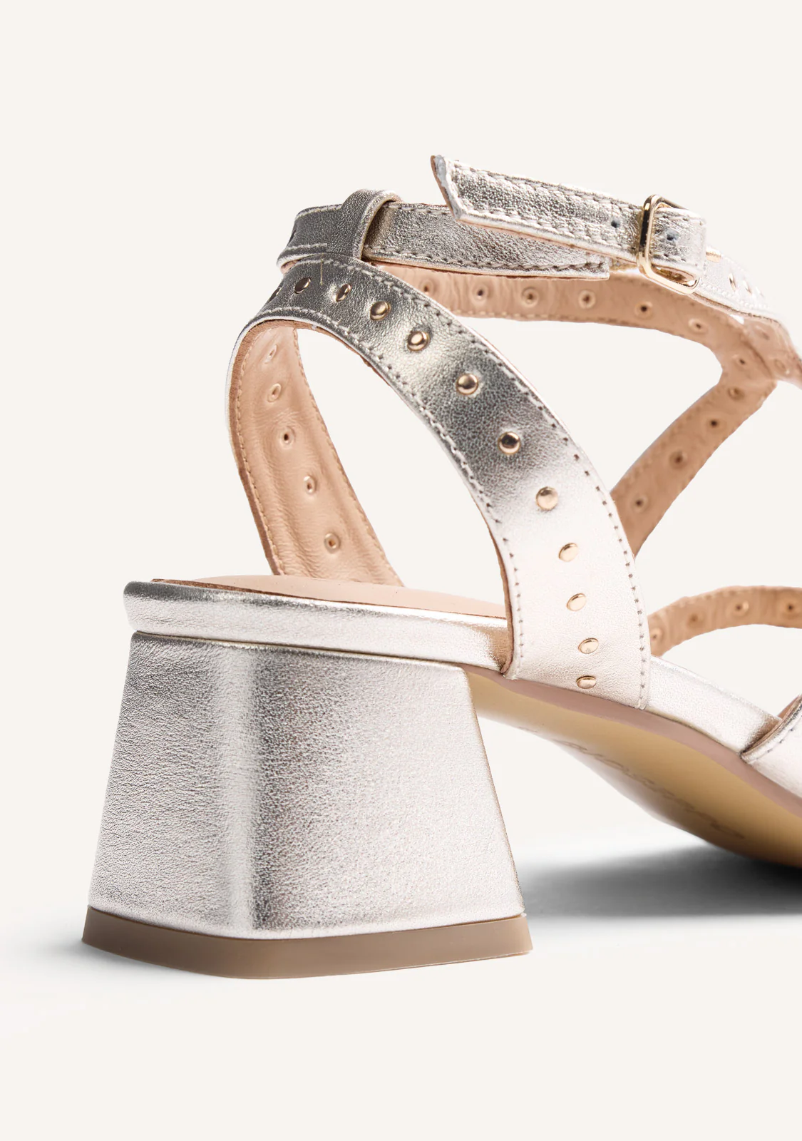 STUDDED LEATHER HEELED SANDALS WATATE - Image 4
