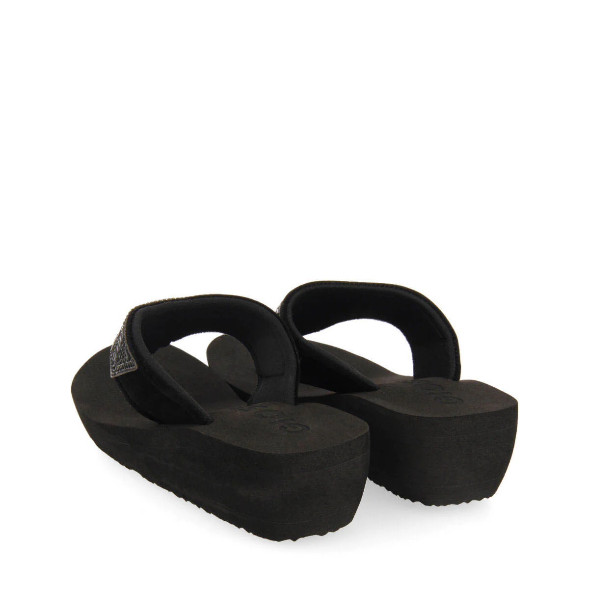Suresnes women's black wedges with decorative stones - Image 4