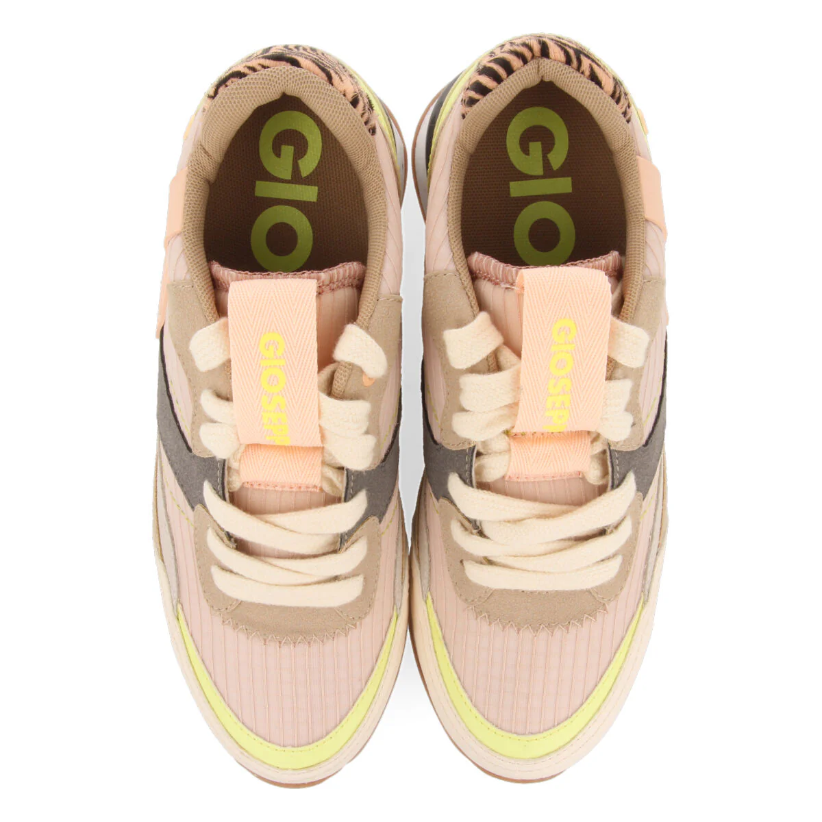 Suzano women's pink sneakers with inner wedges and a range of textures and prints - Image 3