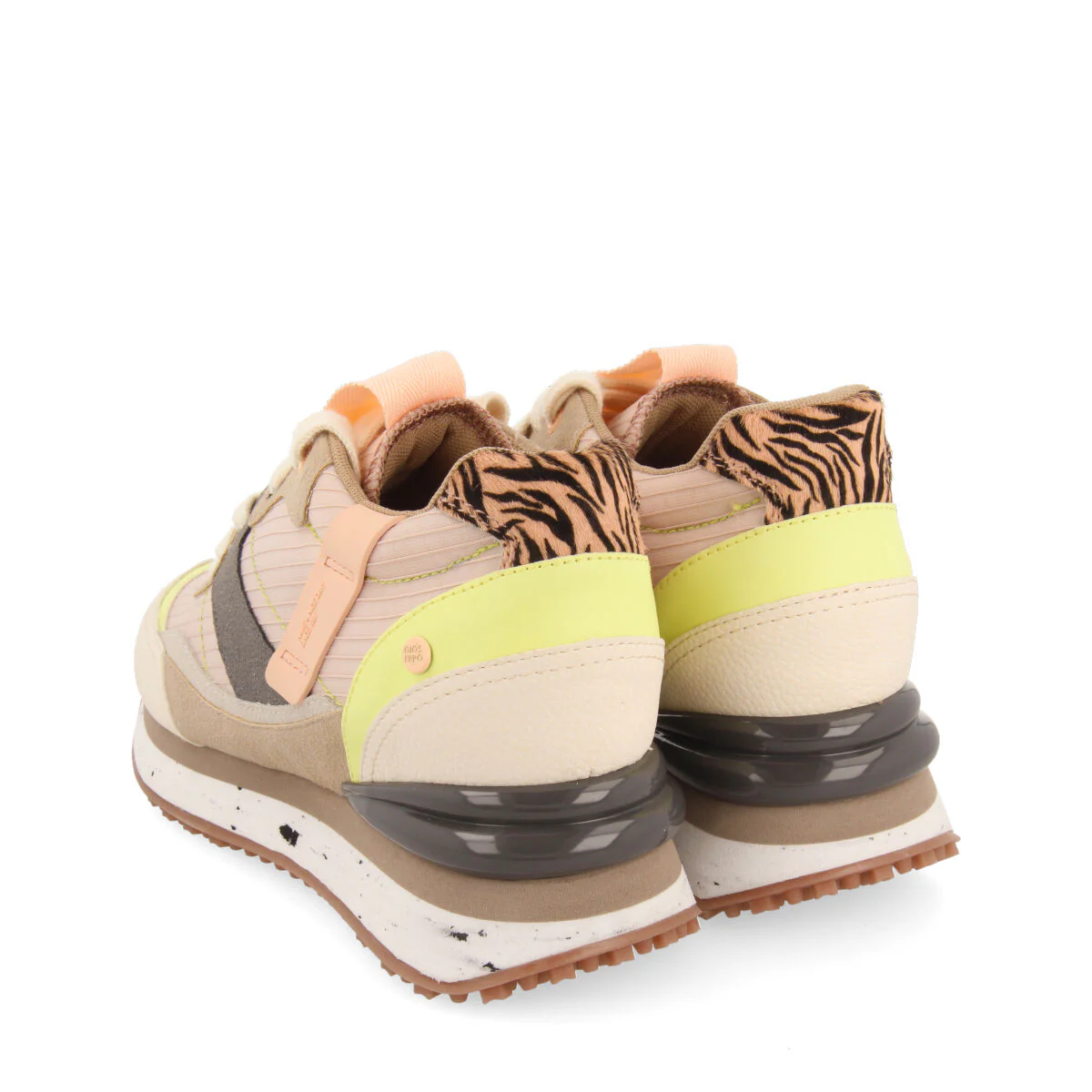 Suzano women's pink sneakers with inner wedges and a range of textures and prints - Image 4