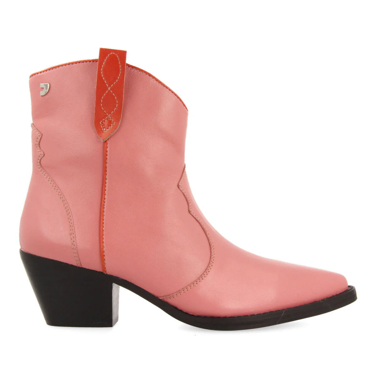 Sylte women's pink leather cowboy boots