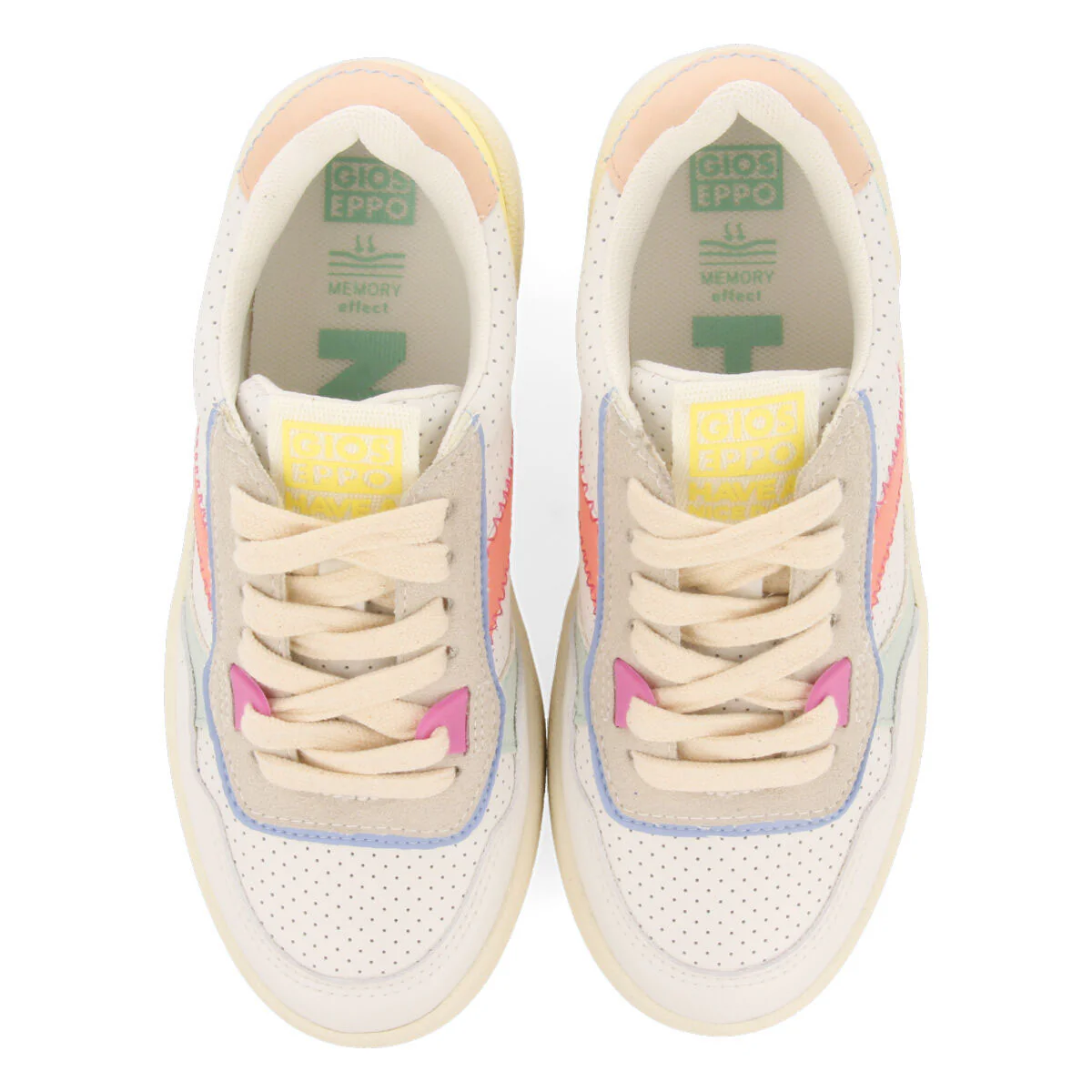 Tabai girls white sneakers withastel touches - Image 3