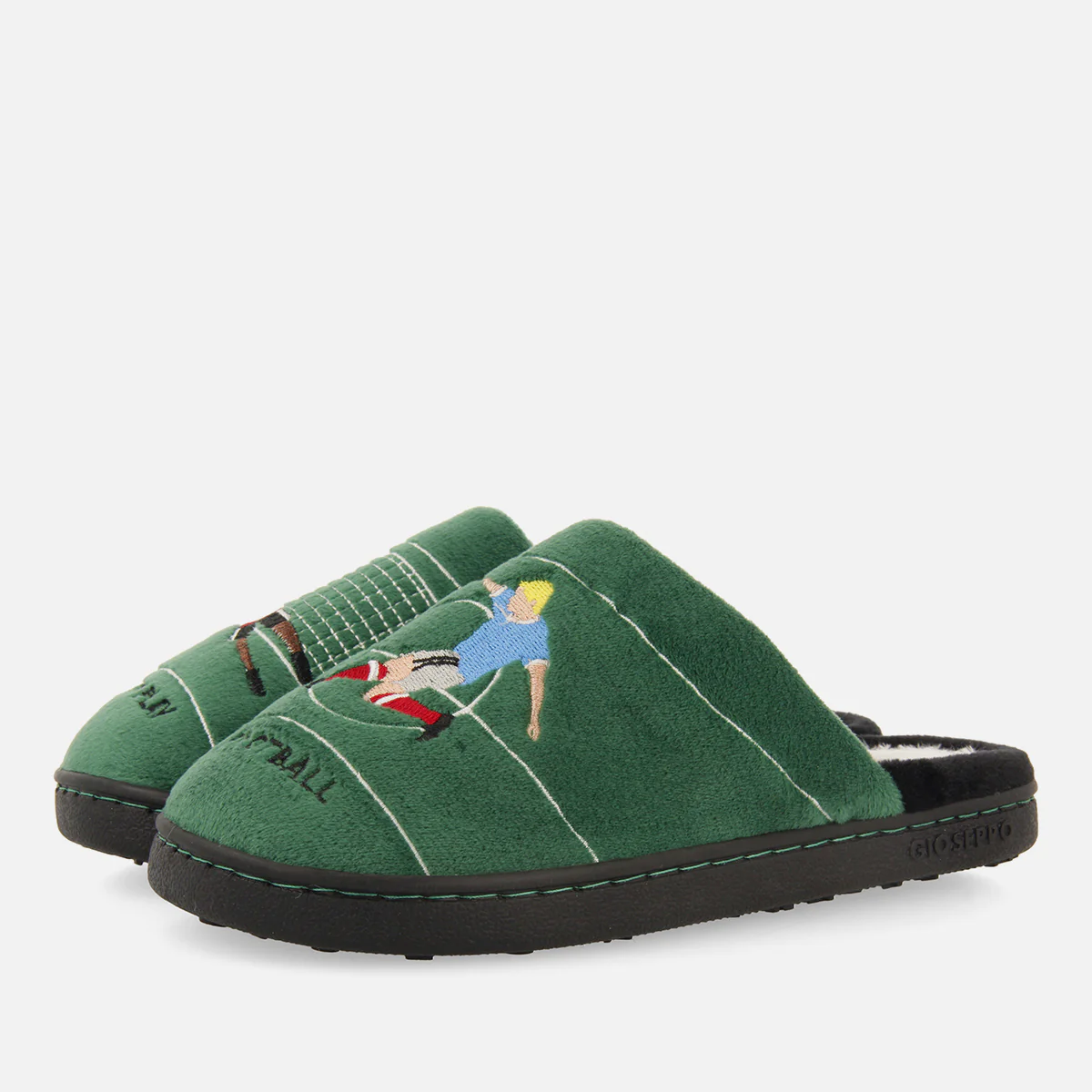 Tartu children's green backless slippers with a football print - Image 2