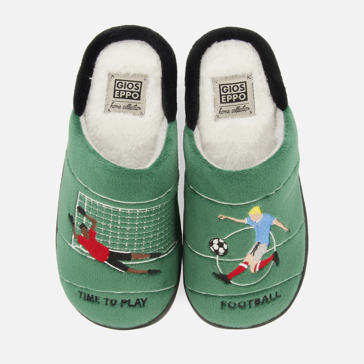 Tartu children's green backless slippers with a football print - Image 4