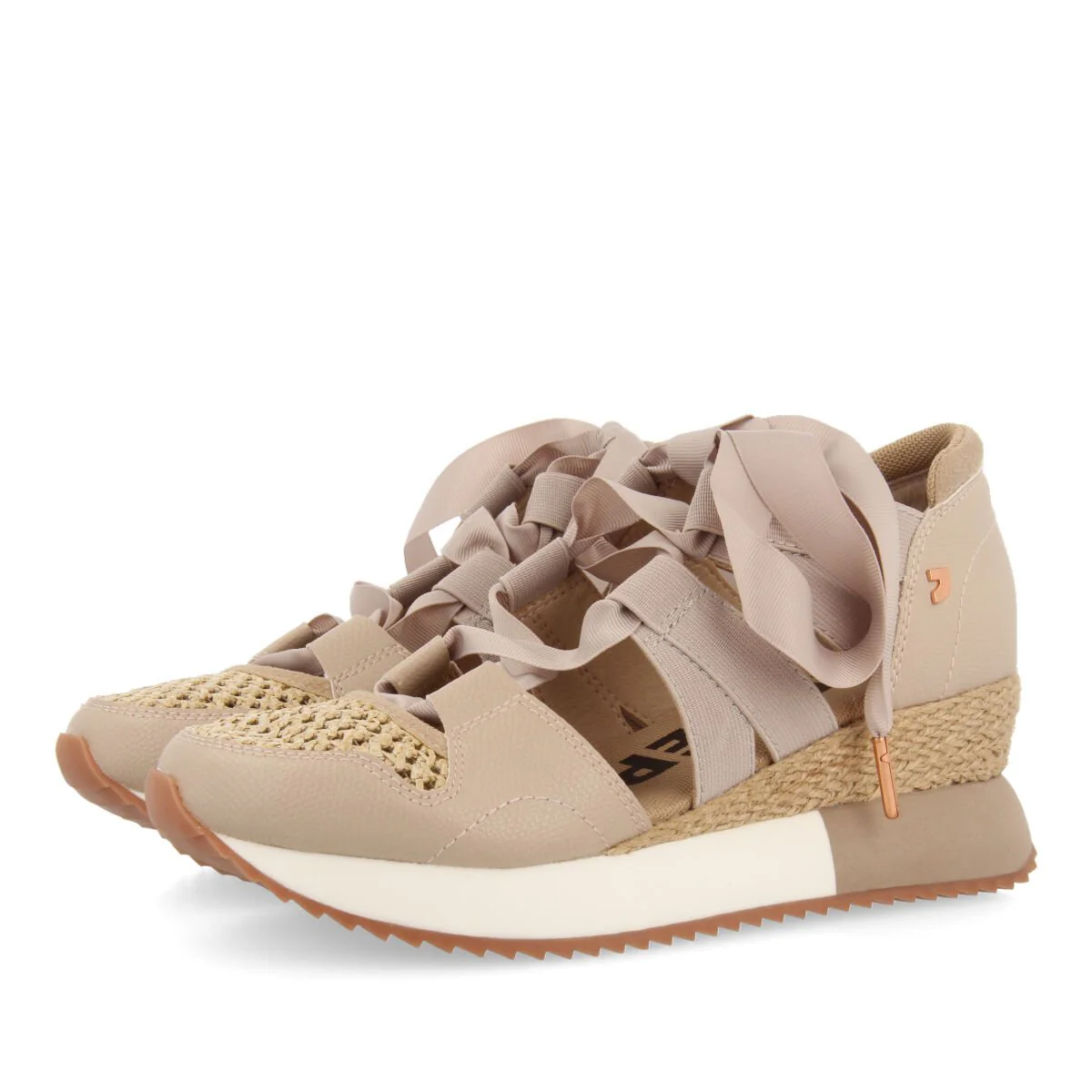 Tassin women's beige espadrille sneakers - Image 3