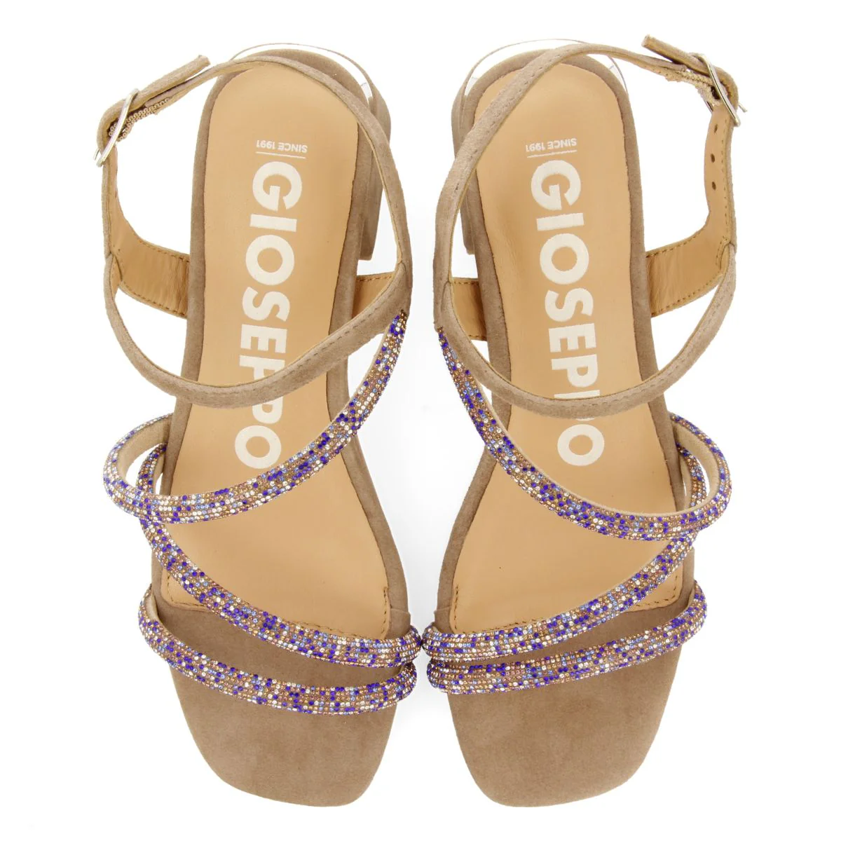 TAUPE HEEL SANDALS WITH STRAPS AND EMBELLISHMENTS FOR WOMEN CAKOVEC - Image 4