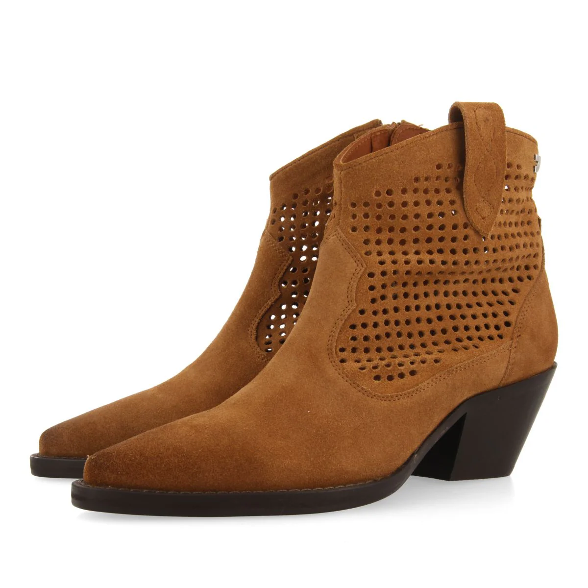 TAUPE LEATHER COWBOY BOOTS FOR WOMEN YEVRE - Image 2