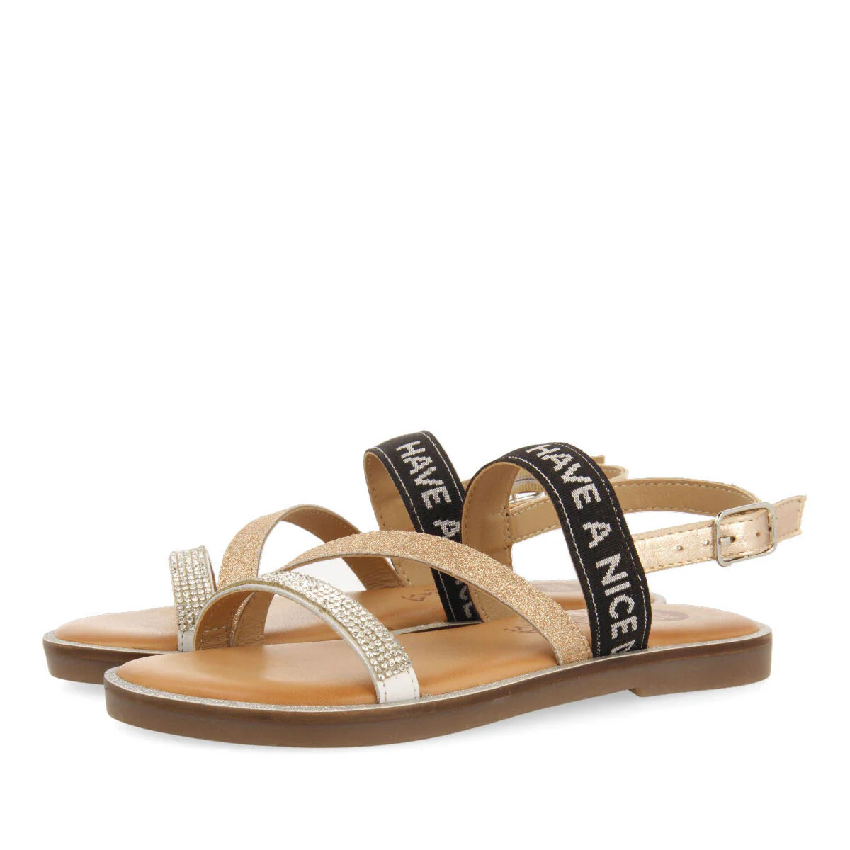 Tayak girls leather sandals with multicoloured details - Image 3