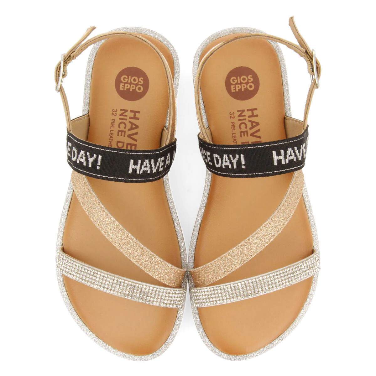 Tayak girls leather sandals with multicoloured details - Image 4