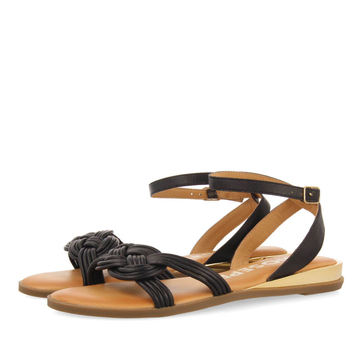 Telha women's black sandals with knotted straps - Image 3