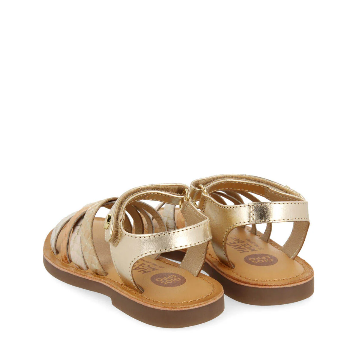 Terjat girls leather sandals with gold straps - Image 4