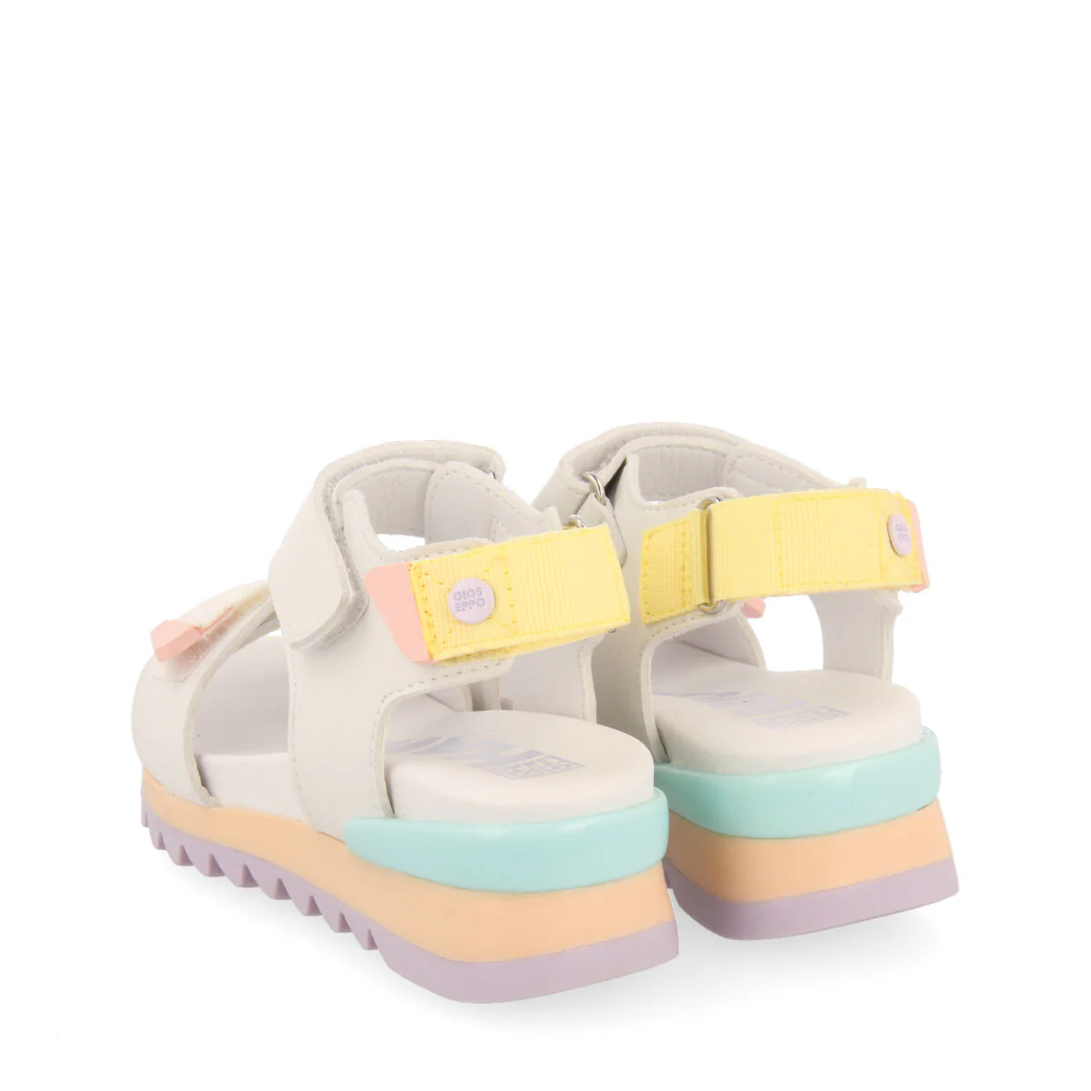 Thiotte girls sandals with white adjustable straps with colourful accents - Image 4