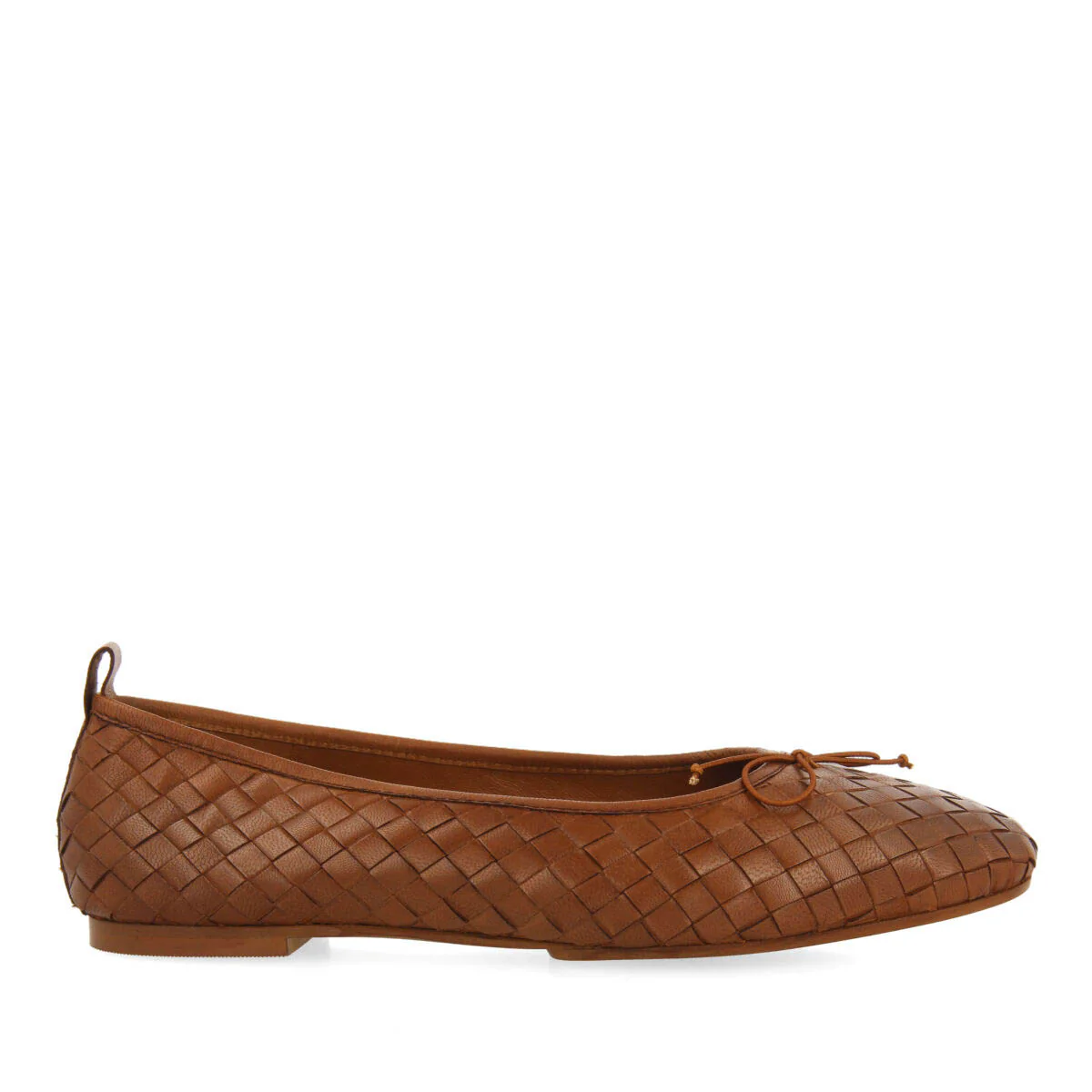 Thisted women's tan braided leather ballet flats