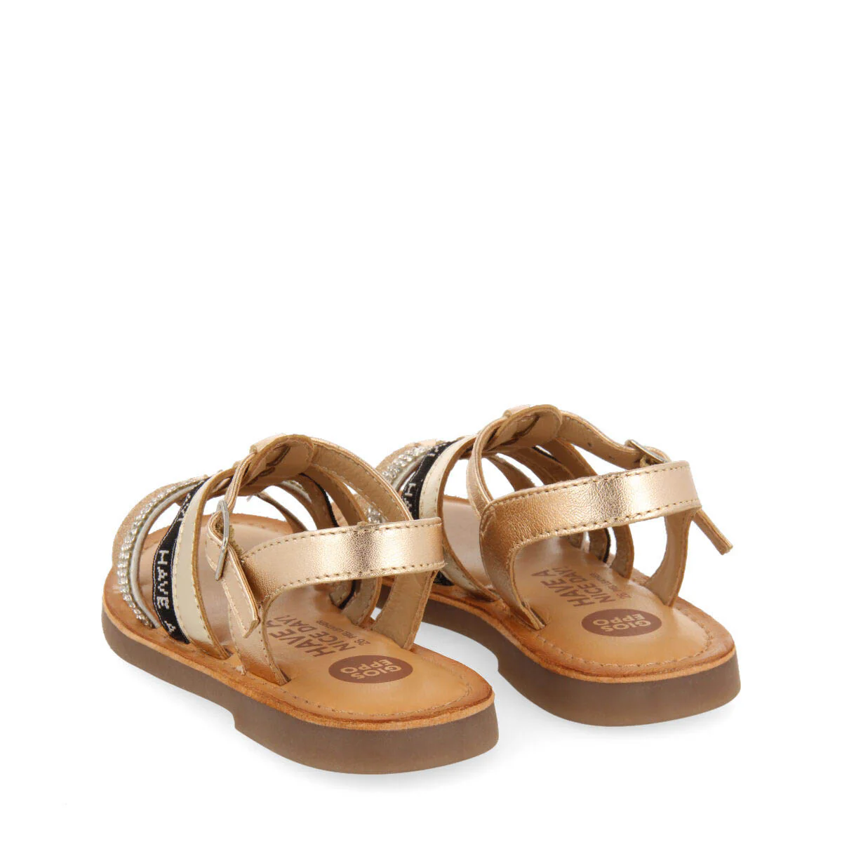 Tingry girls leather sandals with multicoloured details - Image 4