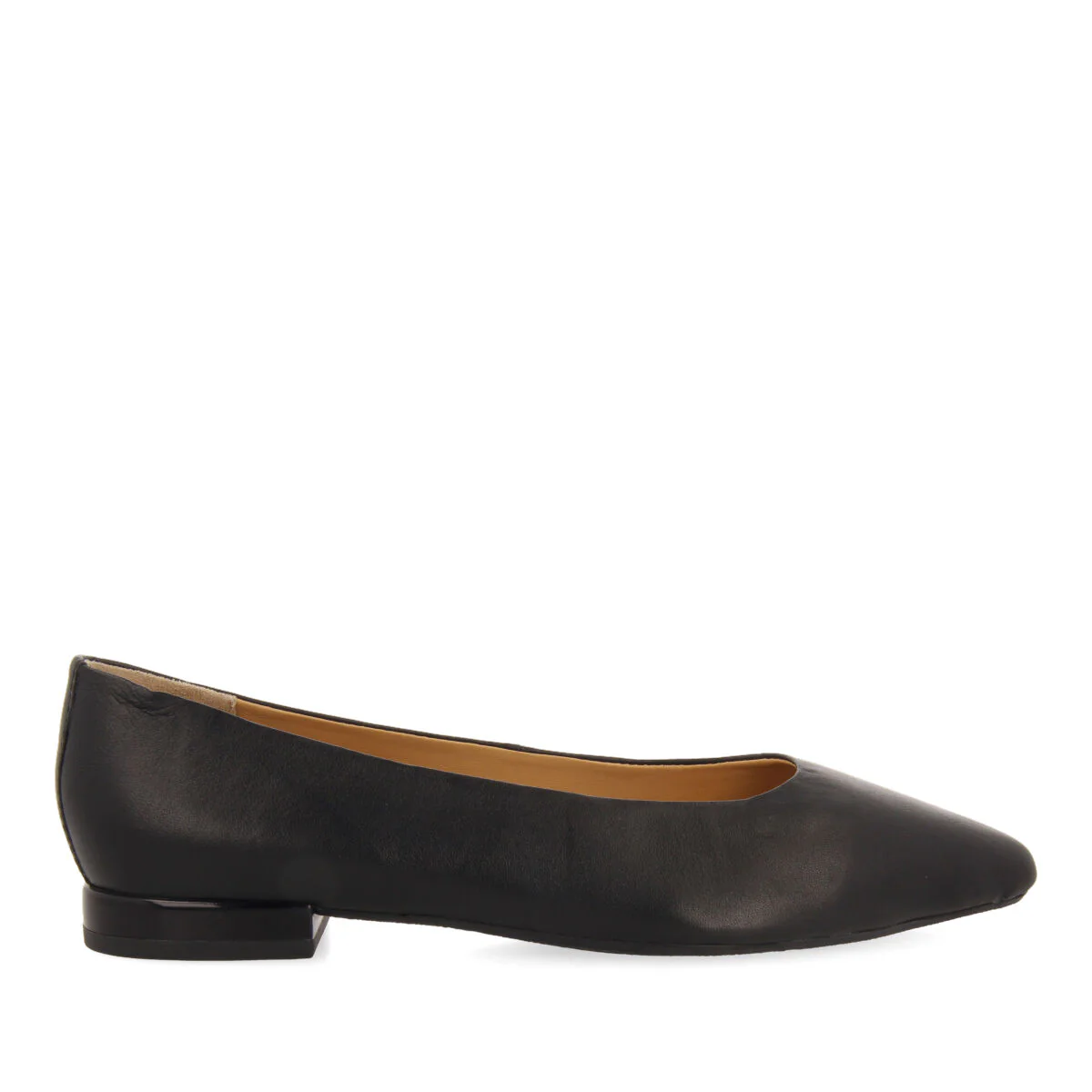 Trappes women's black leather ballet flats with pointed toes