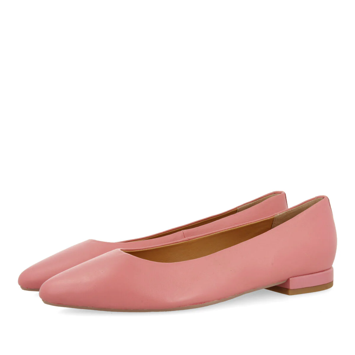 Trappes women's pink leather ballet flats with pointed toes - Image 3