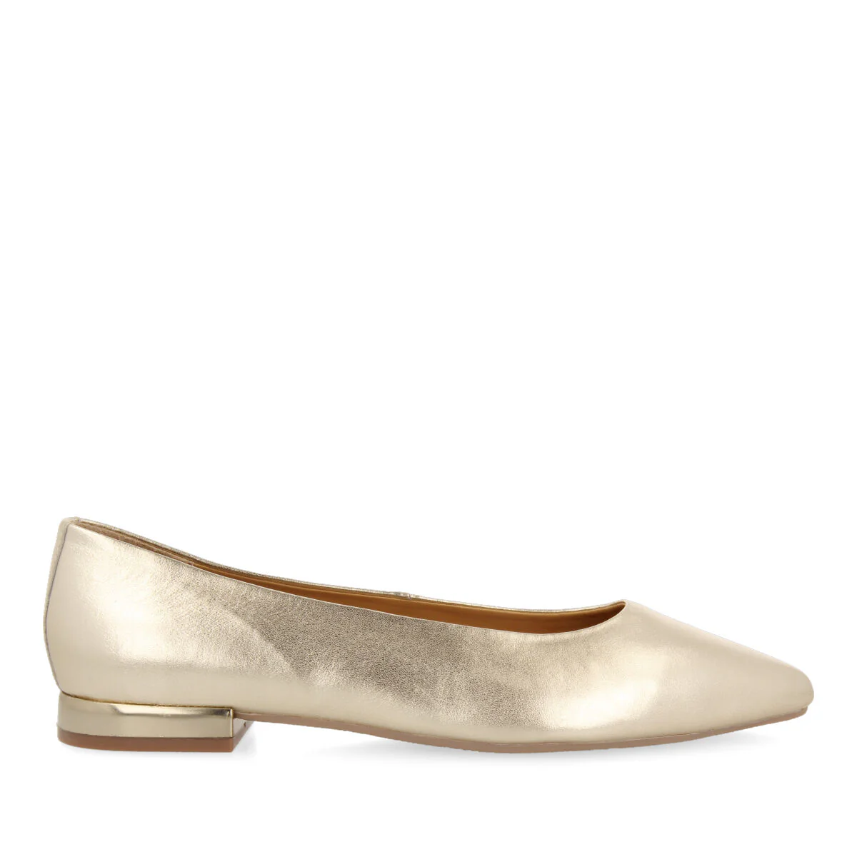 Trappes women's platinum leather ballet flats with pointed toes