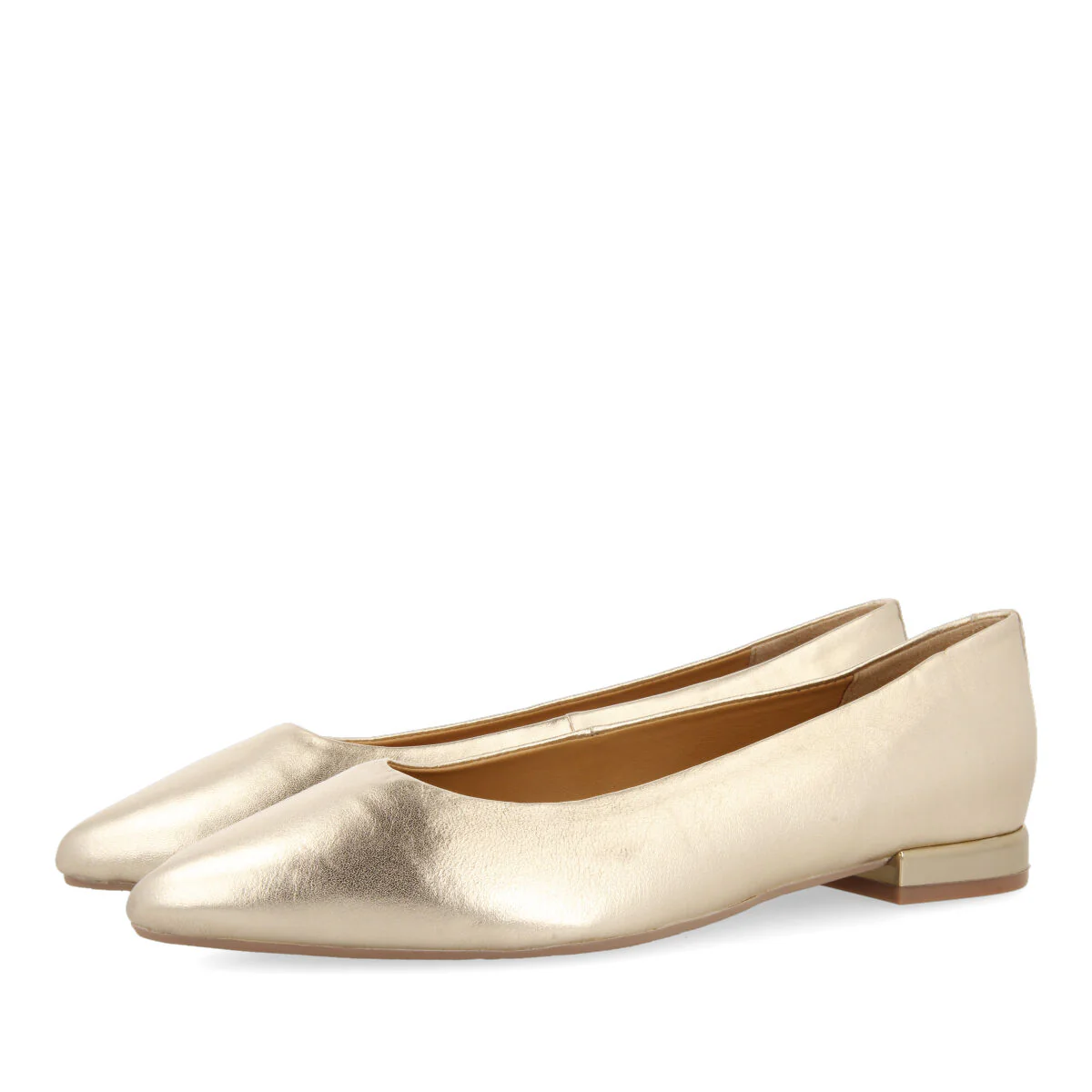 Trappes women's platinum leather ballet flats with pointed toes - Image 2