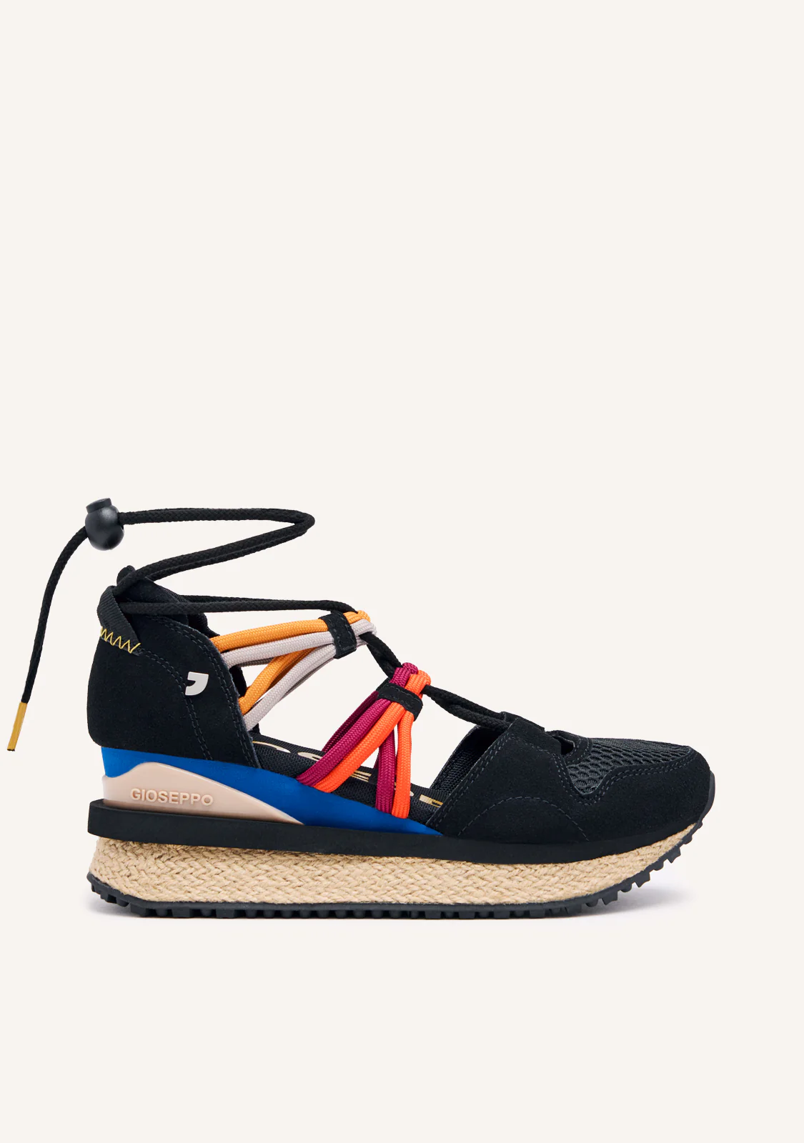 Tulare black espadrille sneakers with wedges