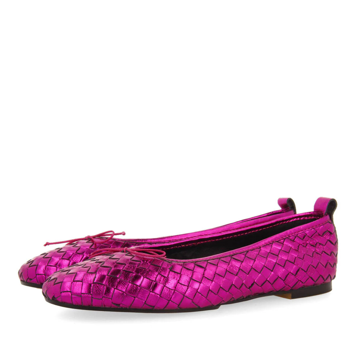Tulbing women's fuchsia braided leather ballet flats - Image 2
